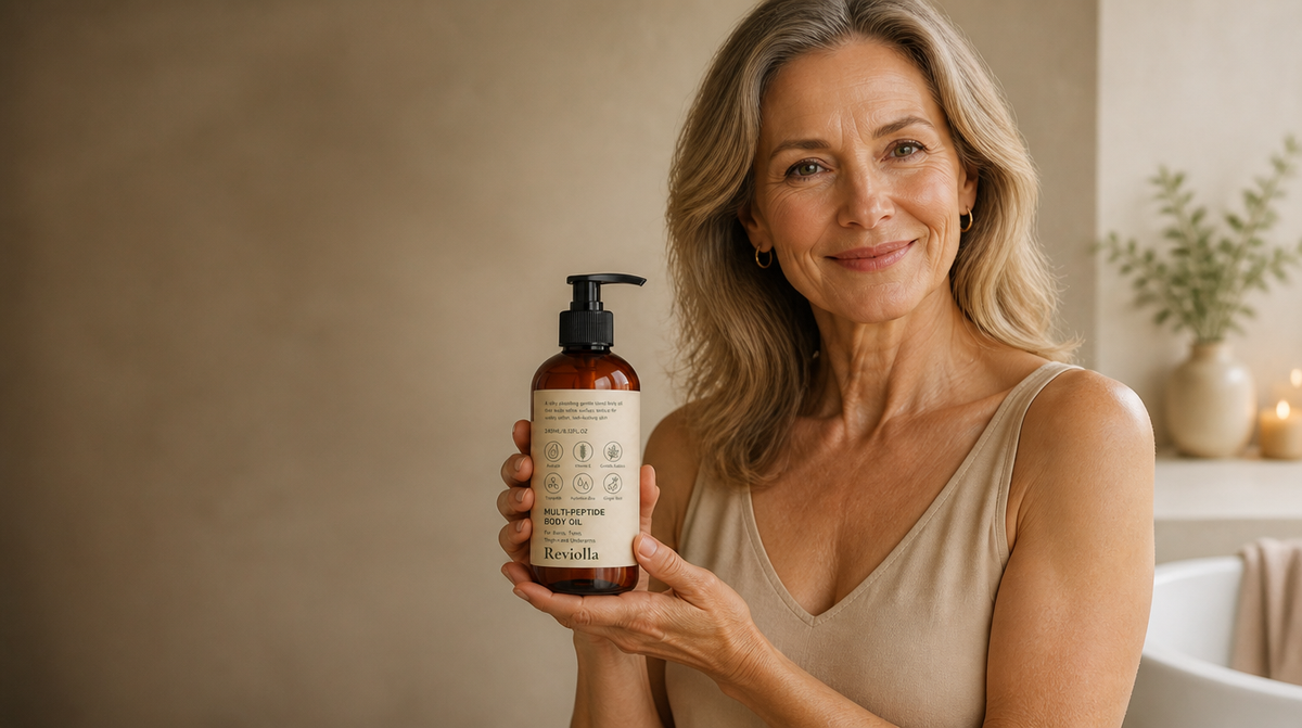 Applying the peptide body oil